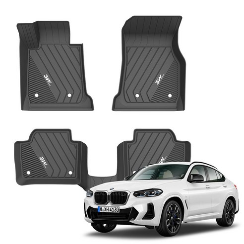 3더블유 에코라이너 TPE 카매트, BMW NEW-X4 (F02) 2018.10~, 블랙