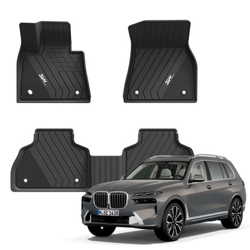 3W 에코라이너 TPE 카매트, 블랙, BMW New-X7 (G07 / 7인승) 2019.06~