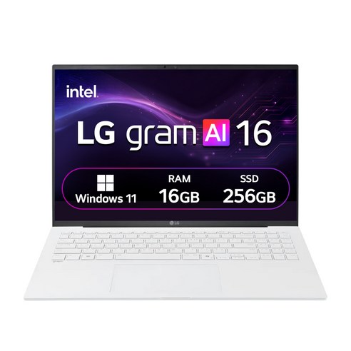 LG전자 2025 그램 AI 16 코어Ultra5, 스노우 화이트, 16Z90T-GA50K, 256GB, 16GB, WIN11 Home