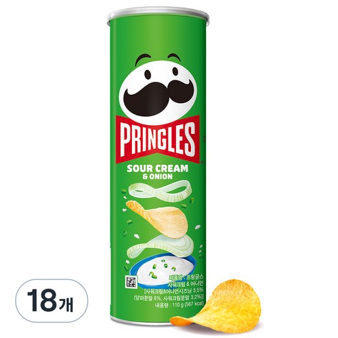 프링글스 양파맛, 110g, 18개