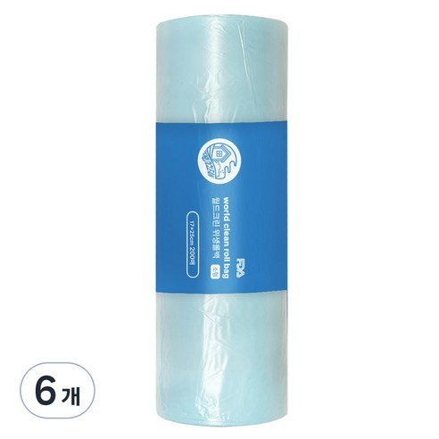 월드크린 위생롤백 민트 소 17 x 25 cm, 소(S), 6개, 200개입