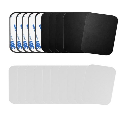 어반카 휴대폰 마그네틱 자석 스틸패치 사각 45 x 35 mm, 10개, 블랙 휴대폰크롬스티커