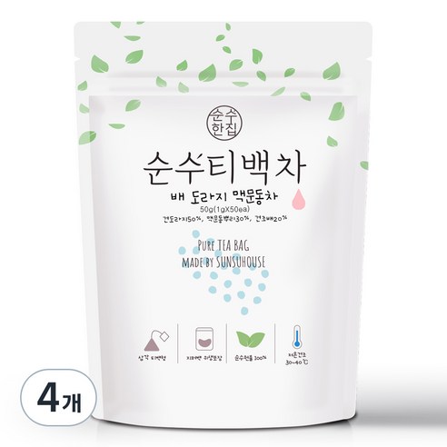 순수한집 맥문동차, 1g, 50개입, 4개