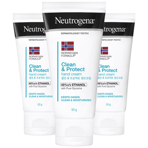 뉴트로지나 클린 앤 프로텍트 핸드크림, 50g, 3개