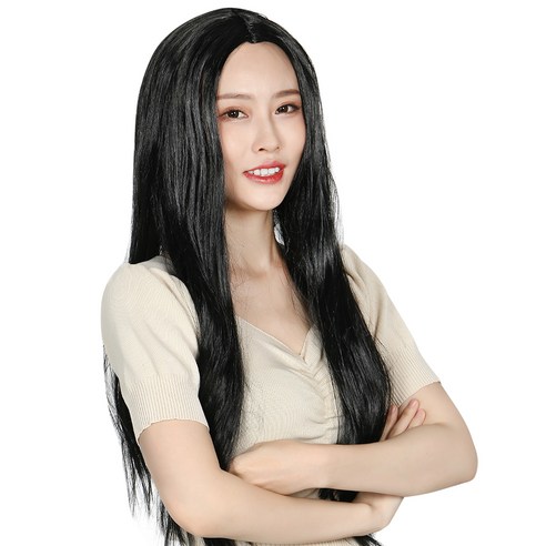 파티 코스프레 가발 긴머리, 10검정