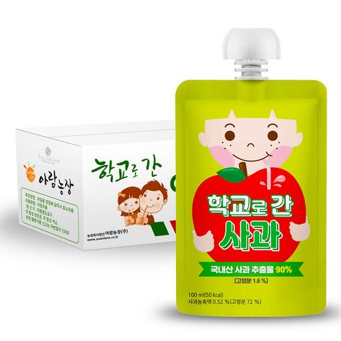 아람농장 학교로간 사과, 100ml, 320개, 사과맛