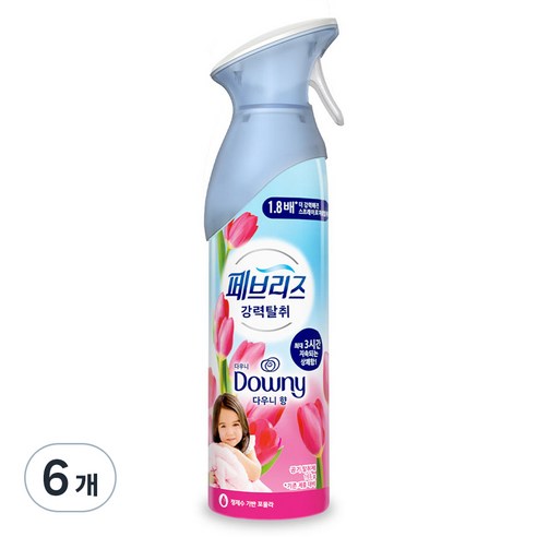 페브리즈 에어 다우니향 탈취제 본품, 165g, 6개