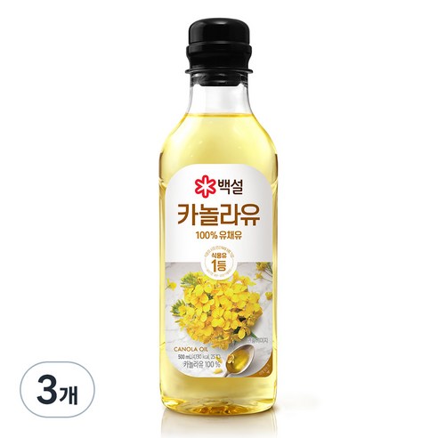 백설 카놀라유, 500ml, 3개