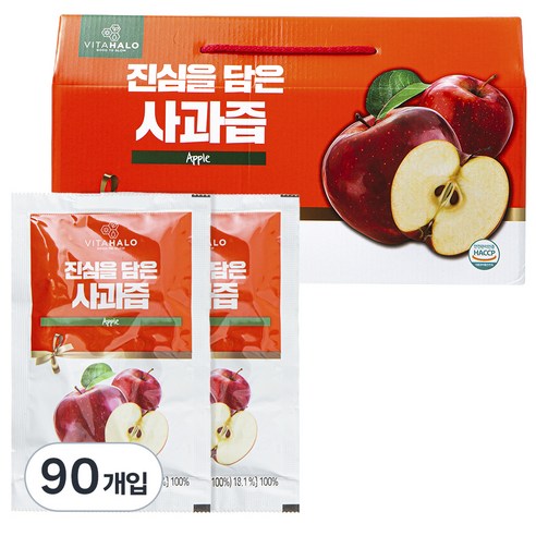 비타할로 진심을 담은 사과즙, 2400ml, 3개