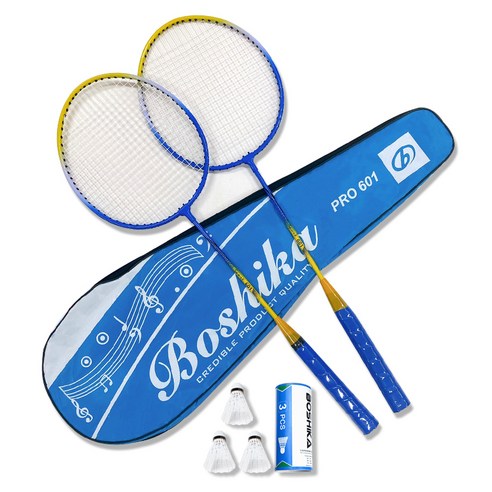 배곧인터내셔널 보시카 배드민턴 라켓 2p + 셔틀콕 3p + 가방 세트 PRO601, PRO601(BL), 1세트