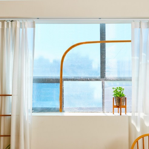 알뜨리 에어캡 방풍비닐 창문용 브라운지퍼 미니 100 x 120 cm + 양면테이프, 1세트