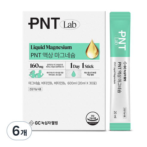 GC녹십자웰빙 PNT 액상 마그네슘, 600ml, 6개