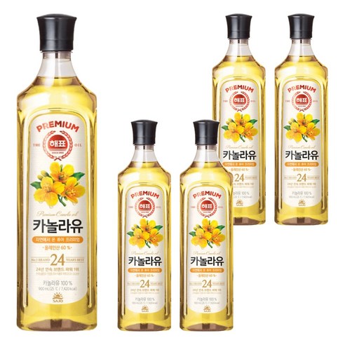 해표 카놀라유, 900ml, 5개
