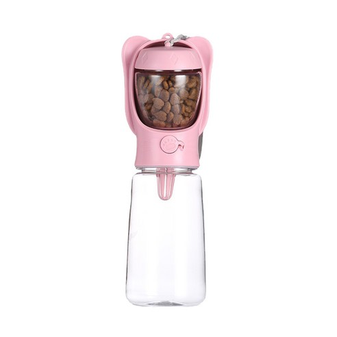 파스텔펫 반려동물 휴대용 이중 급수식기 550ml, 핑크, 1개
