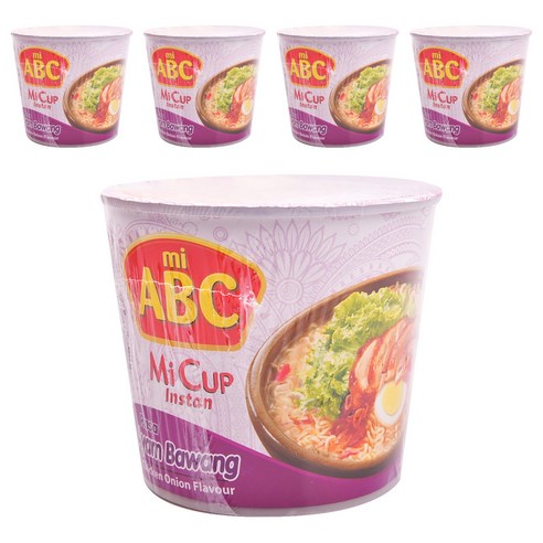 ABC 미 인스턴트 컵 라사 아얌 바왕 60g, 5개