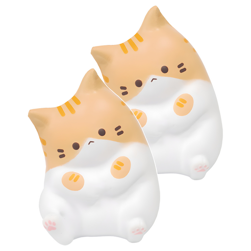 아가플러스 폭신 마시멜로우 냥이 스퀴시 치즈, 2개