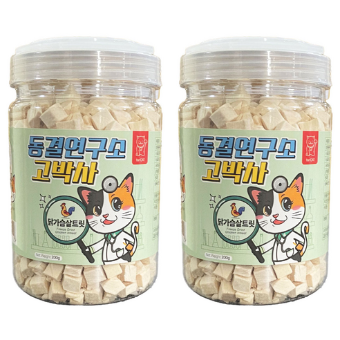 펫츠아일랜드 고양이 동결연구소 고박사 건조 사료, 닭가슴살, 200g, 2개