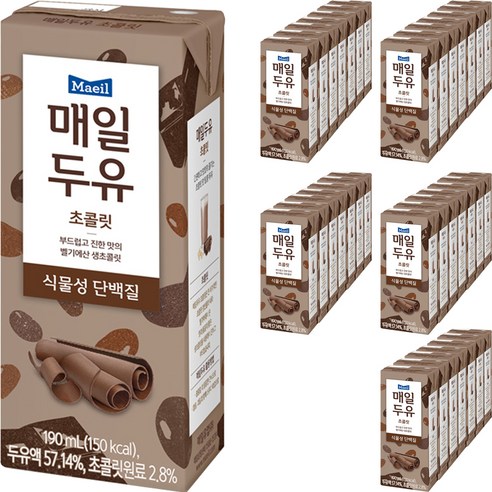 매일유업 매일두유 초콜릿, 190ml, 144개