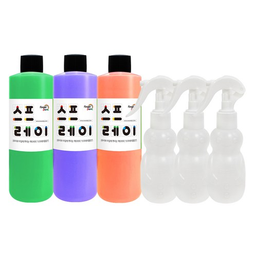 스노우키즈 스프레이물감 250ml 세트, 그린 + 퍼플 + 오렌지, 1세트