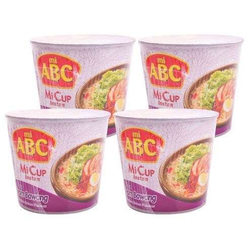ABC 미 인스턴트 컵 라사 아얌 바왕 60g, 4개