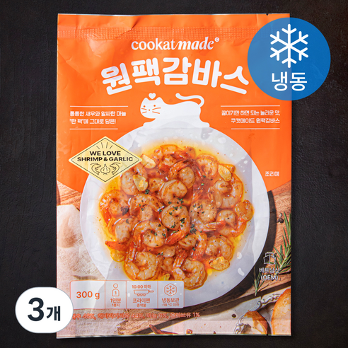 쿠캣 원팩감바스 (냉동), 300g, 3개