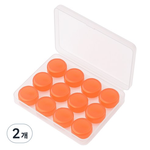 실리콘 귀마개 오렌지, 2개, 12개입