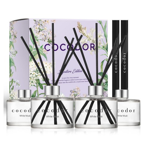 코코도르 퍼퓸 디퓨저, 화이트머스크, 200ml, 4개