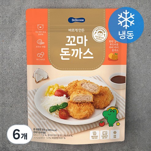 베베쿡 바르게 만든 꼬마돈까스 (냉동), 350g, 6개