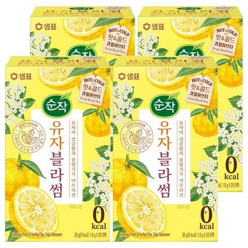 순작 유자블라썸 핫&콜드 과일허브티, 1.8g, 20개입, 4개