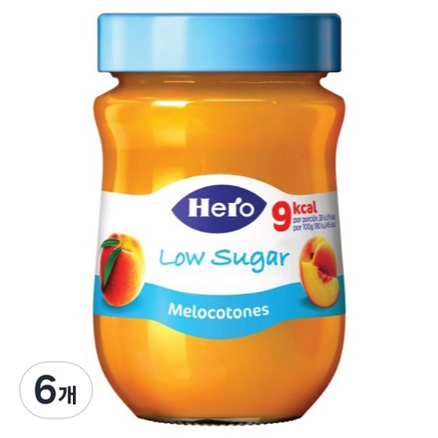 헤로 저당 복숭아잼, 6개, 280g