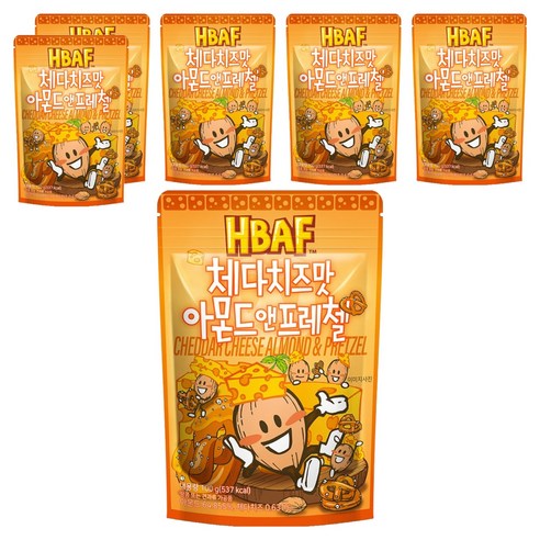 바프 체다치즈맛 아몬드 앤 프레첼, 100g, 6개