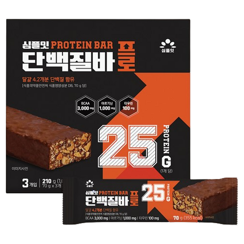 심플잇 단백질바 프로 3p, 210g, 5개