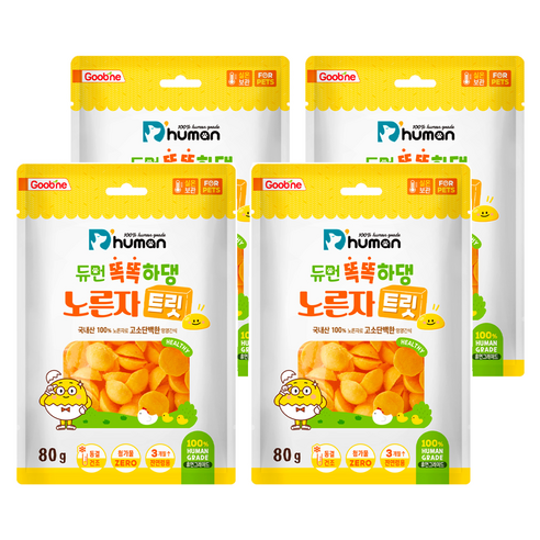 듀먼 반려동물 똑똑하댕 노른자트릿 간식, 노른자, 80g, 4팩