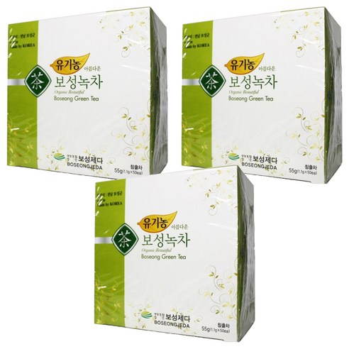 보성제다 유기농 보성녹차, 1.1g, 50개입, 3개