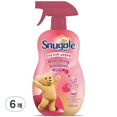 스너글 섬유탈취제 블루밍 부케, 470ml, 6개