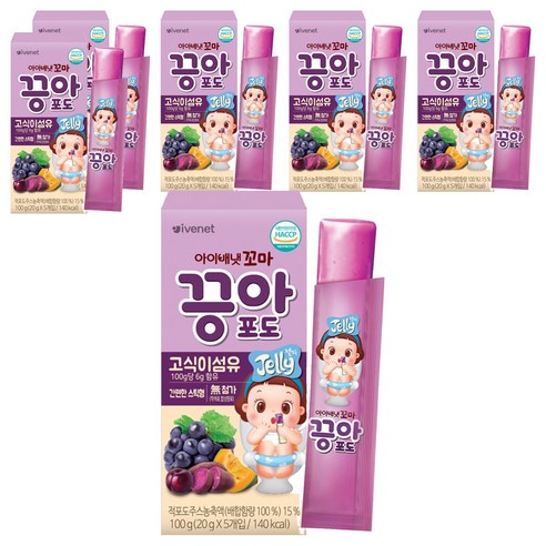 아이배냇 꼬마 끙아젤리 포도, 6개, 포도맛, 100g