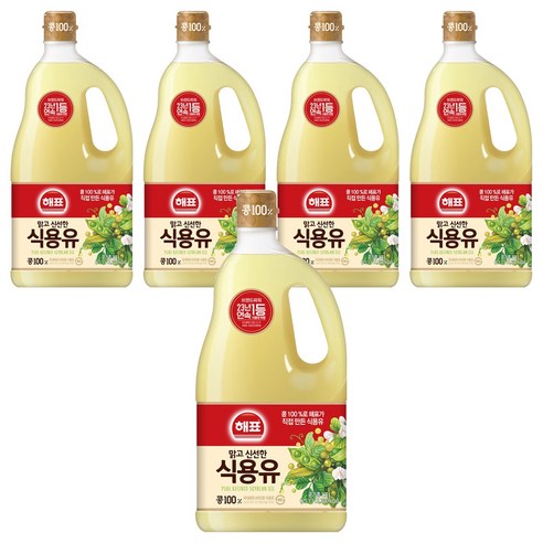 해표 식용유, 1.5L, 5개