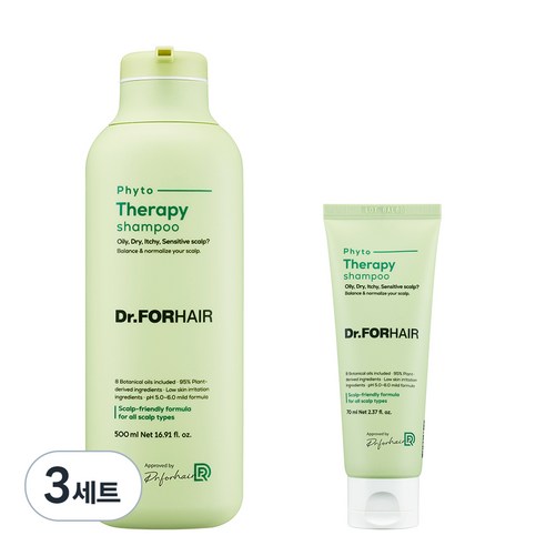 닥터포헤어 피토 두피케어 샴푸 500ml + 70ml 세트, 3세트