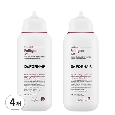 닥터포헤어 폴리젠 실크 가는 손상 모발용 헤어트리트먼트, 4개, 300ml