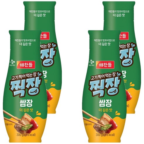 해찬들 찍장 쌈장 튜브형, 300g, 4개