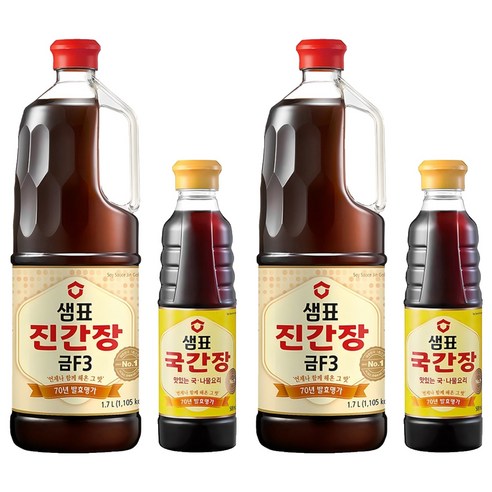 샘표 진간장 금F3 1.7L + 국간장 500ml, 2.2L, 2세트