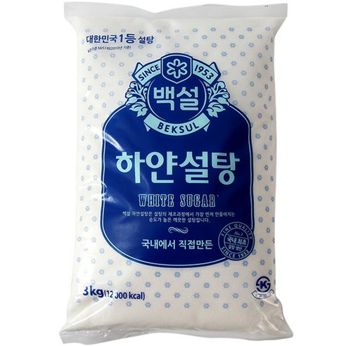백설 하얀설탕, 3kg, 1개