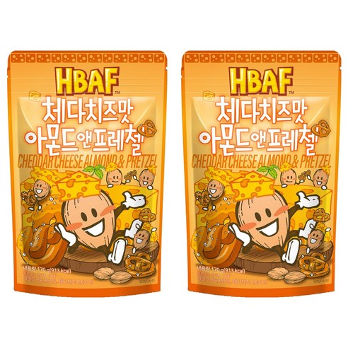 바프 체다치즈맛 아몬드 앤 프레첼, 170g, 2개