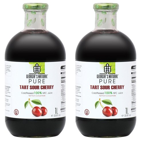 조지아스내추럴 NFC 타트 체리 주스, 1L, 2개