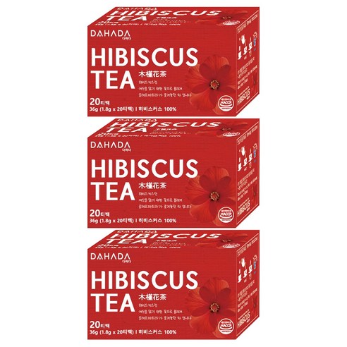 다하다 히비스커스티 20p, 1.8g, 20개입, 3개