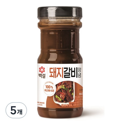 백설 돼지갈비 양념, 840g, 5개