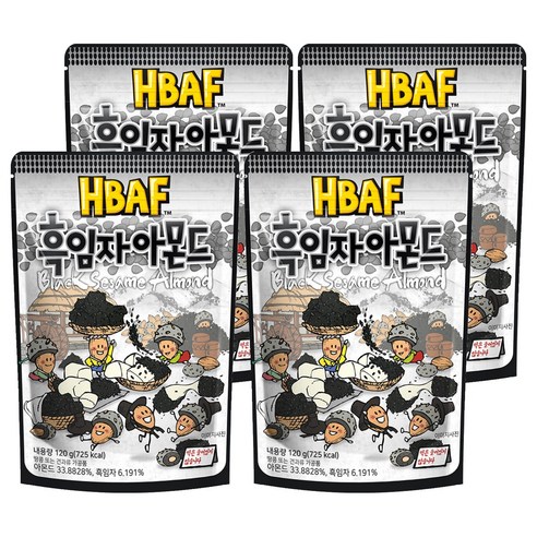 바프 흑임자 아몬드, 120g, 4개