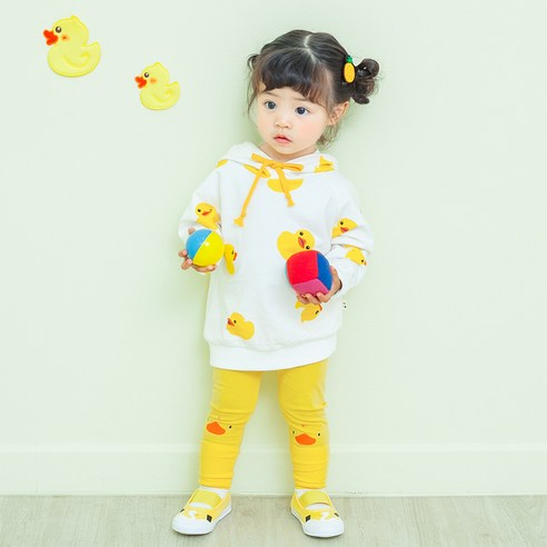 까꿍놀이터 아동용 꽥꽥이 후드티 코디세트