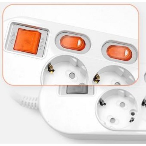 번개표 이동형 멀티탭 콘센트 절전형 개별스위치 3구 WI-MC21633, 1.5m, 1개