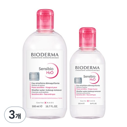 바이오더마 센시비오 H20 민감용 500ml + 250ml, 3개